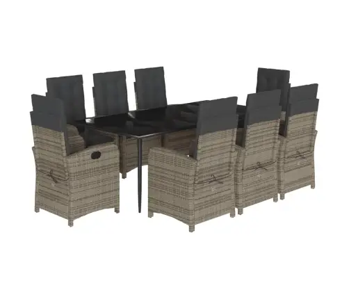 9-Daļīgs Dārza Mēbeļu Komplekts Ar Matračiem, Pe Rotangpalma Vidaxl