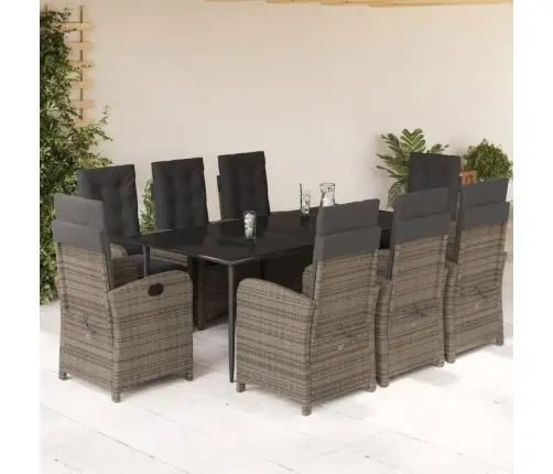 9-Daļīgs Dārza Mēbeļu Komplekts Ar Matračiem, Pe Rotangpalma Vidaxl