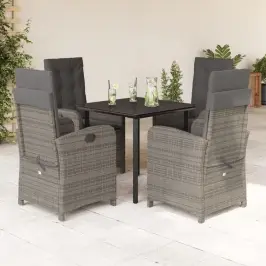 5-Osaline Aiamööbli Komplekt Patjadega, Hall, Polürotang