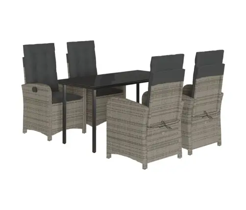 5-Osaline Aiamööbli Komplekt Patjadega, Hall, Polürotang