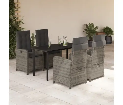 5-Osaline Aiamööbli Komplekt Patjadega, Hall, Polürotang