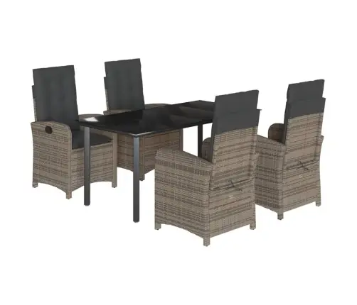 5-Osaline Aiamööbli Komplekt Patjadega, Hall, Polürotang