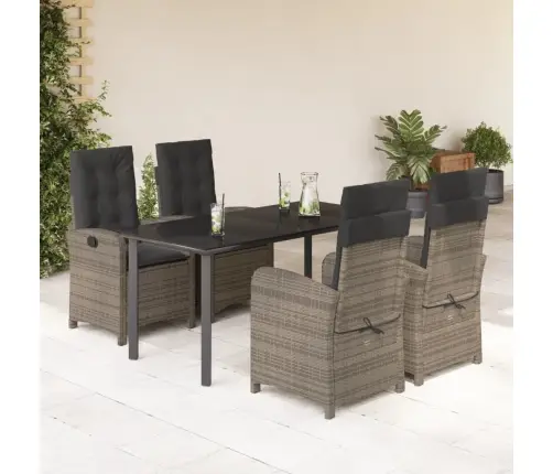 5-Osaline Aiamööbli Komplekt Patjadega, Hall, Polürotang