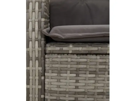 7-Daļīgs Dārza Mēbeļu Komplekts, Matrači, Pelēka Pe Rotangpalma Vidaxl