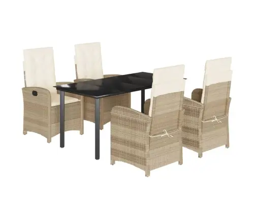 5-Osaline Aiamööbli Komplekt Patjadega, Beež, Polürotang