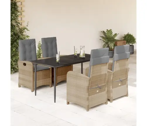 5-Osaline Aia Söögimööbli Komplekt Patjadega, Beežid Toonid