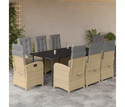 9-Osaline Aia Söögimööbli Komplekt Patjadega, Beežid Toonid