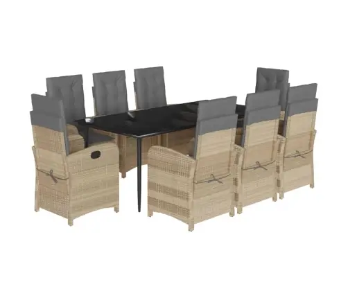 9-Daļīgs Virtuves Mēbeļu Komplekts Ar Matračiem, Pe Rotangpalma Vidaxl