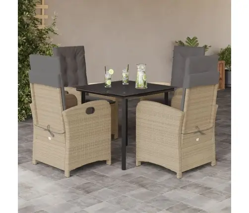 5-Osaline Aia Söögimööbli Komplekt Patjadega, Beežid Toonid