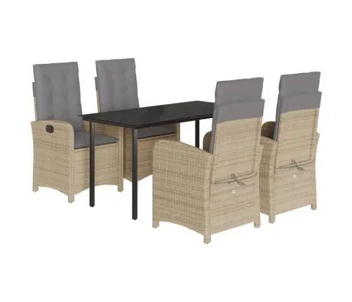 5-Daļīgs Dārza Mēbeļu Komplekts Ar Matračiem, Pe Rotangpalma Vidaxl