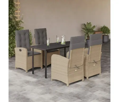 5-Daļīgs Dārza Mēbeļu Komplekts Ar Matračiem, Pe Rotangpalma Vidaxl