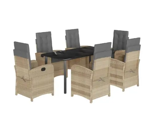 7-Daļīgs Virtuves Mēbeļu Komplekts Ar Matračiem,Pe Rotangpalma Vidaxl