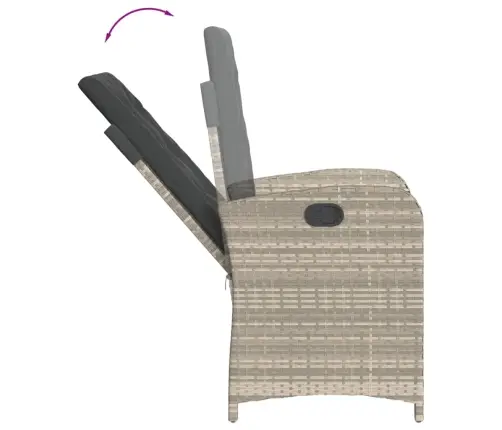 Sodo Komplektas Su Pagalvėlėmis, 5 Dalių, Pilkas, Poliratanas