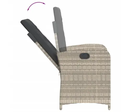 5-Daļīgs Dārza Mēbeļu Komplekts, Matrači,Gaiši Pelēka Pe Pinums Vidaxl