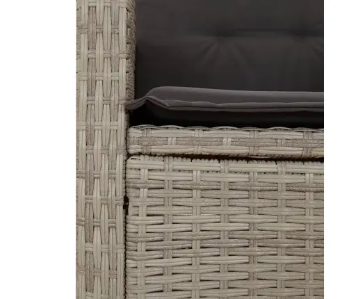 9-Osaline Aiamööbli Komplekt Patjadega, Helehall, Polürotang