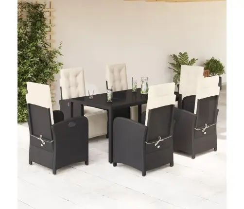 7-Daļīgs Dārza Mēbeļu Komplekts Ar Matračiem, Pe Rotangpalma Vidaxl