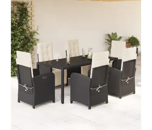 7-Daļīgs Dārza Mēbeļu Komplekts Ar Matračiem, Pe Rotangpalma Vidaxl