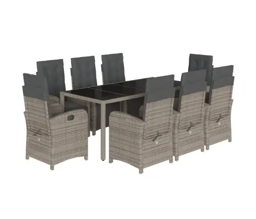 9-Daļīgs Dārza Mēbeļu Komplekts Ar Matračiem, Pe Rotangpalma Vidaxl