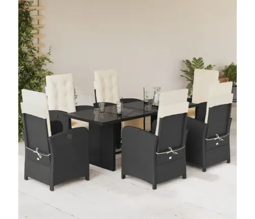 7-Daļīgs Dārza Mēbeļu Komplekts Ar Matračiem, Pe Rotangpalma Vidaxl