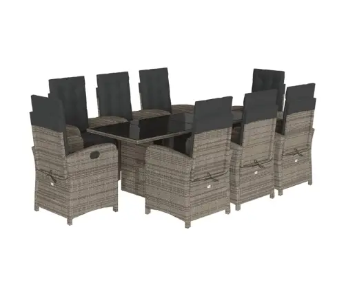 9-Daļīgs Dārza Mēbeļu Komplekts Ar Matračiem, Pe Rotangpalma Vidaxl