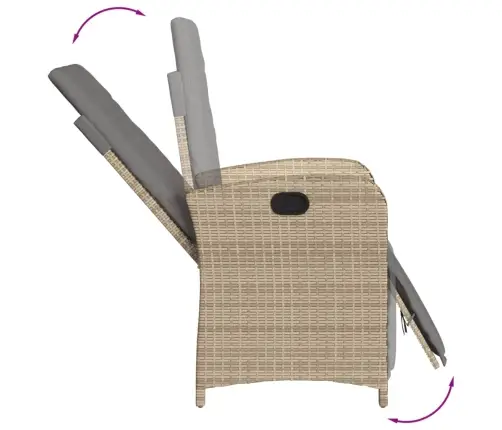 9-Daļīgs Virtuves Mēbeļu Komplekts Ar Matračiem, Pe Rotangpalma Vidaxl