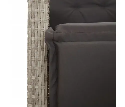 9-Daļīgs Dārza Mēbeļu Komplekts, Matrači,Gaiši Pelēka Pe Pinums Vidaxl