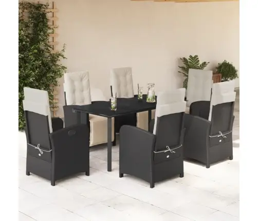 7-Daļīgs Dārza Mēbeļu Komplekts Ar Matračiem, Pe Rotangpalma Vidaxl