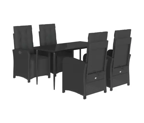 Sodo Komplektas Su Pagalvėlėmis, 5 Dalių, Juodas, Poliratanas