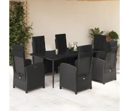 7-Daļīgs Dārza Mēbeļu Komplekts Ar Matračiem, Pe Rotangpalma Vidaxl