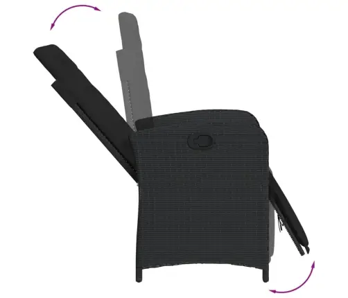 3-Osaline Bistrookomplekt Patjadega, Must, Polürotang