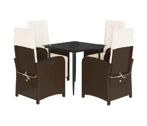 5-Daļīgs Dārza Mēbeļu Komplekts Ar Matračiem, Pe Rotangpalma Vidaxl