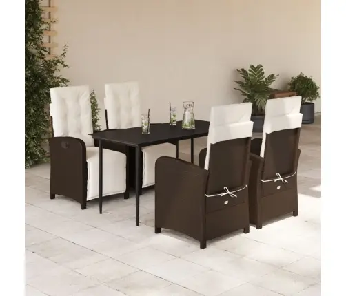 5-Daļīgs Dārza Mēbeļu Komplekts Ar Matračiem, Pe Rotangpalma Vidaxl