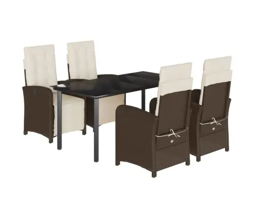 5-Daļīgs Dārza Mēbeļu Komplekts Ar Matračiem, Pe Rotangpalma Vidaxl