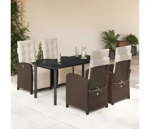 5-Daļīgs Dārza Mēbeļu Komplekts Ar Matračiem, Pe Rotangpalma Vidaxl