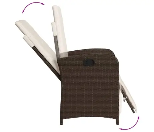 7-Daļīgs Dārza Mēbeļu Komplekts, Matrači, Brūna Pe Rotangpalma Vidaxl