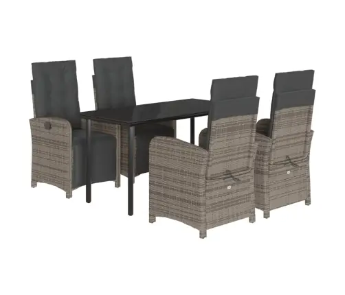 5-Osaline Aiamööbli Komplekt Patjadega, Hall, Polürotang