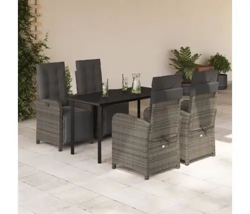 5-Osaline Aiamööbli Komplekt Patjadega, Hall, Polürotang