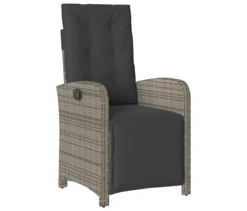 Sodo Komplektas Su Pagalvėlėmis, 7 Dalių, Pilkas, Poliratanas