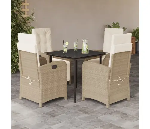 5-Osaline Aiamööbli Komplekt Patjadega, Beež, Polürotang