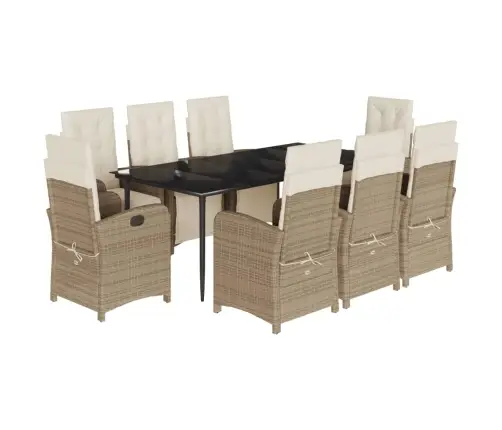 9-Osaline Aiamööbli Komplekt Patjadega, Beež, Polürotang