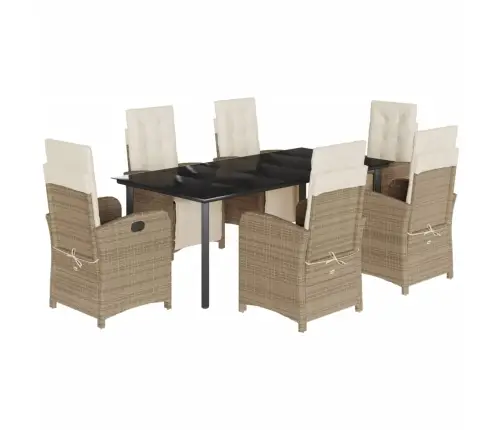 7-Osaline Aiamööbli Komplekt Patjadega, Beež, Polürotang