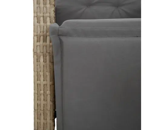 3-Osaline Bistrookomplekt Patjadega, Beež, Polürotang