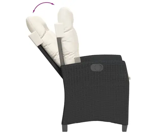 7-Osaline Aiamööblikomplekt Patjadega, Must, Polürotang