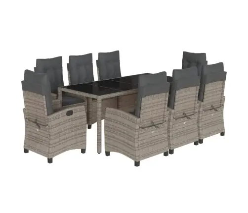 9-Daļīgs Dārza Mēbeļu Komplekts Ar Matračiem, Pe Rotangpalma Vidaxl