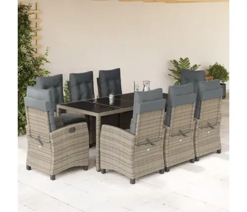 9-Daļīgs Dārza Mēbeļu Komplekts Ar Matračiem, Pe Rotangpalma Vidaxl