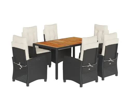 7-Daļīgs Dārza Mēbeļu Komplekts Ar Matračiem, Pe Rotangpalma Vidaxl