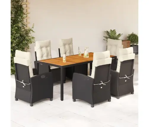 7-Daļīgs Dārza Mēbeļu Komplekts Ar Matračiem, Pe Rotangpalma Vidaxl