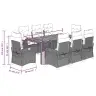 9-Osaline Aiamööbli Komplekt Patjadega, Must, Polürotang