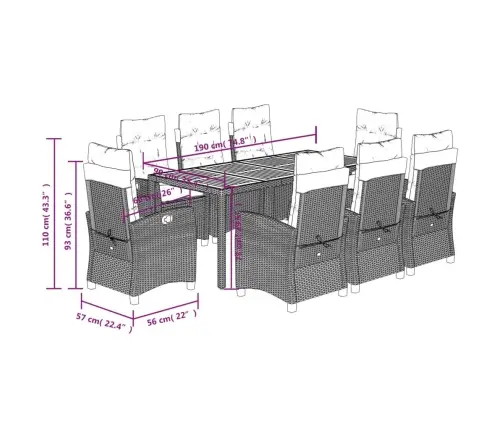 Sodo Komplektas Su Pagalvėlėmis, 9 Dalių, Pilkas, Poliratanas Sodo Komplektas Su Pagalvėlėmis, 9 Dalių, Pilkas, Poliratanas