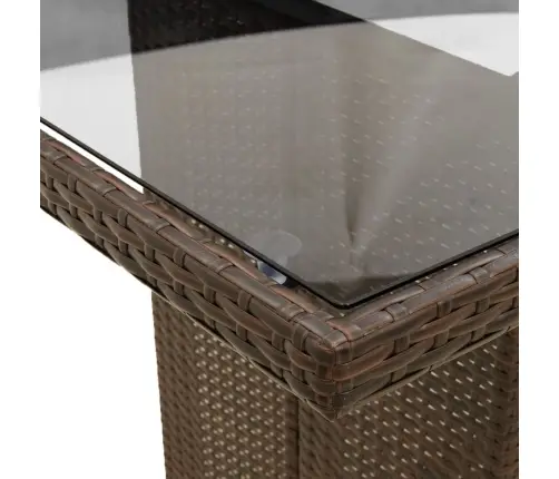 9-Daļīgs Dārza Mēbeļu Komplekts, Matrači, Brūna Pe Rotangpalma Vidaxl